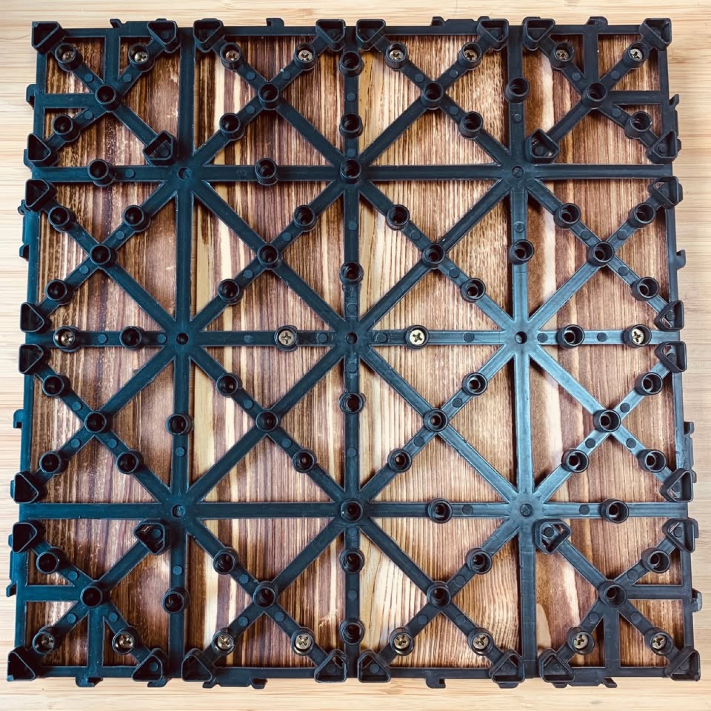 Acacia Wood Interlocking Deck Tiles — 12 × 12 in, set of 10 photo 3