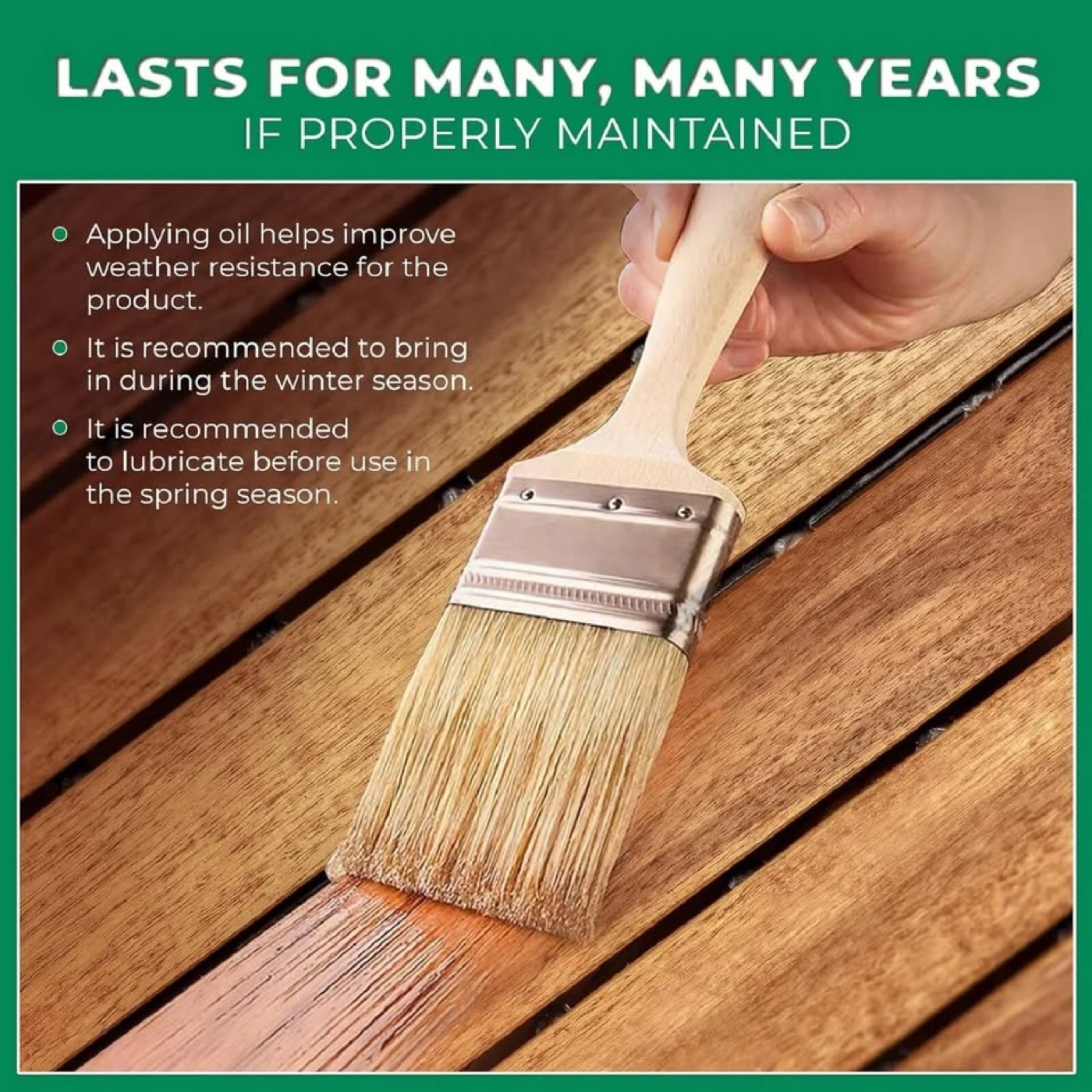 Acacia Wood Interlocking Deck Tiles — 12 × 12 in, set of 10 photo 9